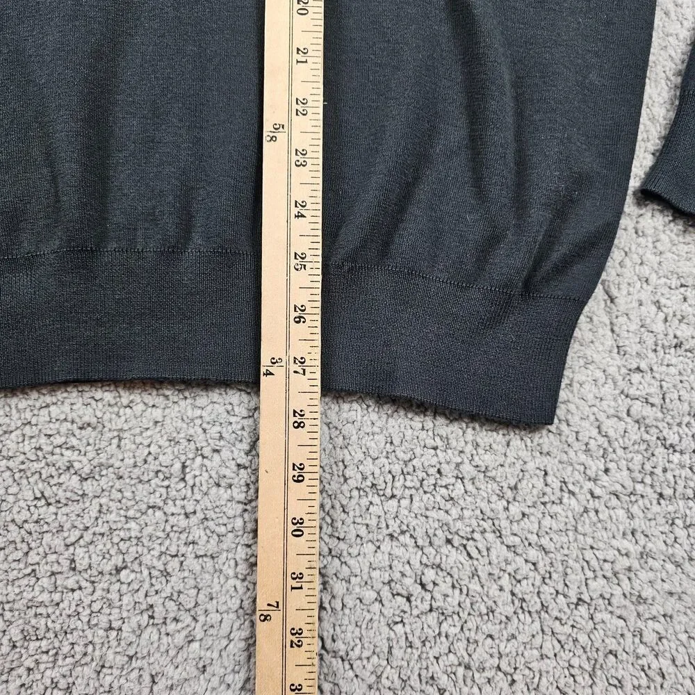 Polo Ralph Lauren Sweater Mens Large Black V Neck Pima Pullover Preppy Casual